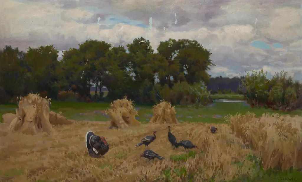 Harvest, by Teodor Ziomek, oil, 1926