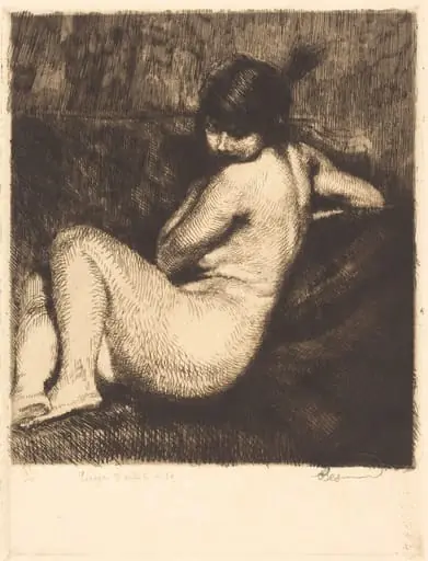 The Feathered Turban (Le turban à aigrette), by Paul-Albert Besnard, ink, 1901