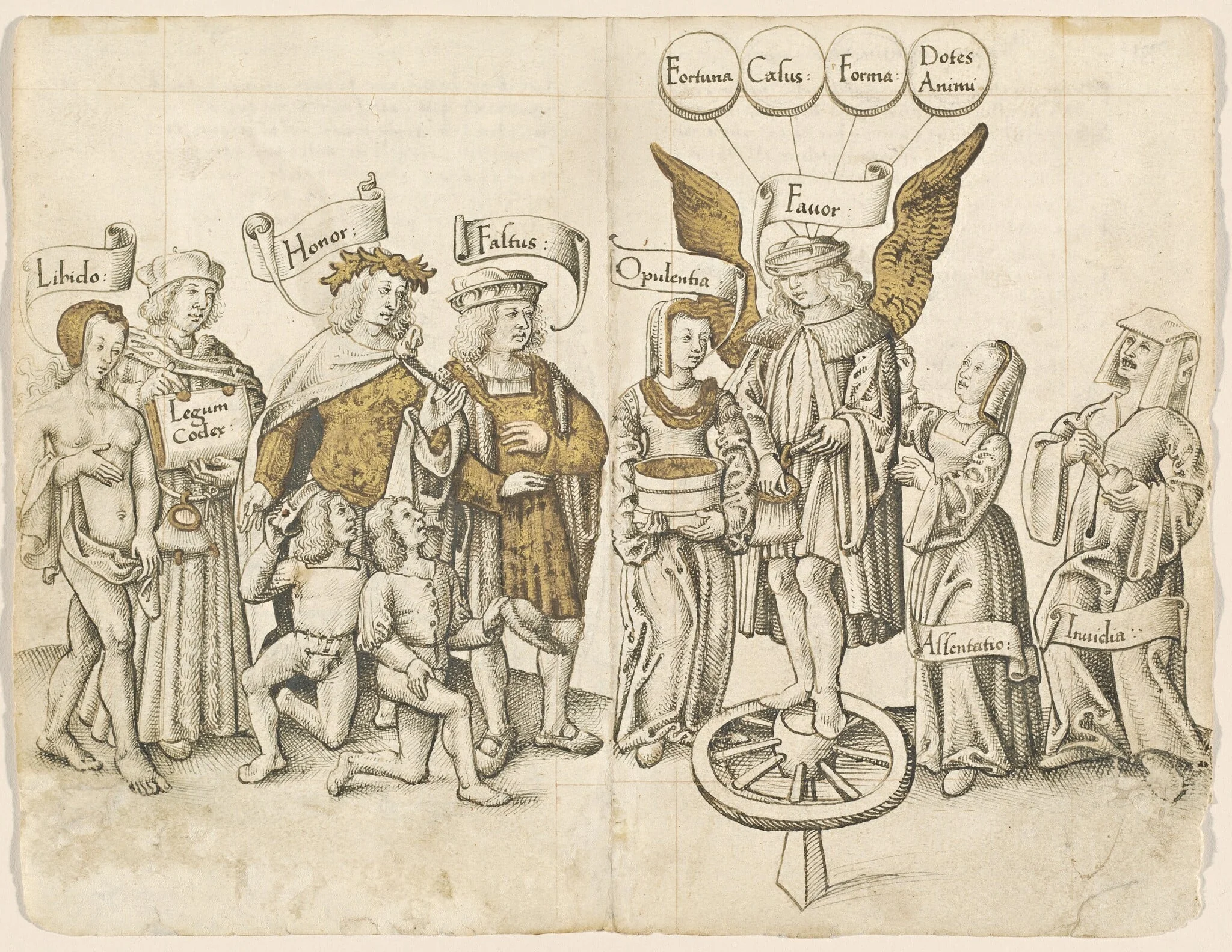 A Dialogue on Human Favor (recto) [fol. 15 verso / 16 recto], detail