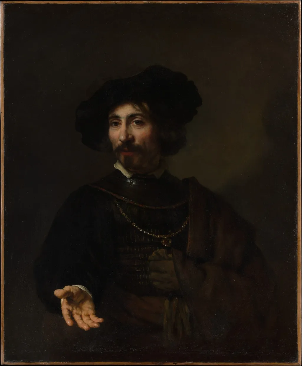 Man with a Steel Gorget, by Rembrandt van Rijn, oil, 1648