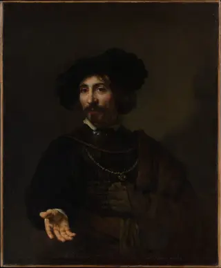 Man with a Steel Gorget, by Rembrandt van Rijn, oil, 1648
