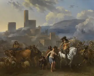 War Time, by Nicolaes Pieterszoon Berchem, oil, 1650