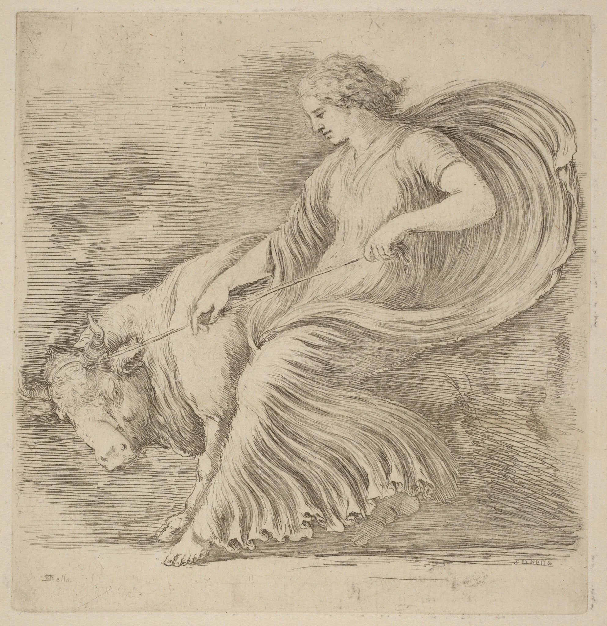 Woman with a Young Bull, detail