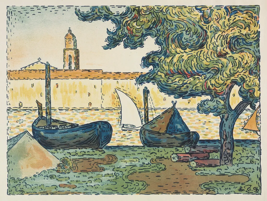St. Tropez (The Port of St. Tropez), by L'Estampe Originale, 1894