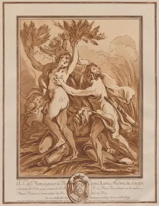 Apollo and Daphne, by Per Gustaf Floding, ink, 1762
