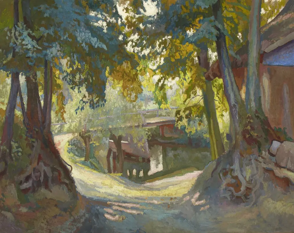 Day in Autumn, by Stanisław Kamocki, oil, 1908