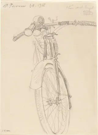 Motorcycle, by John Singer Sargent, graphite, 1918