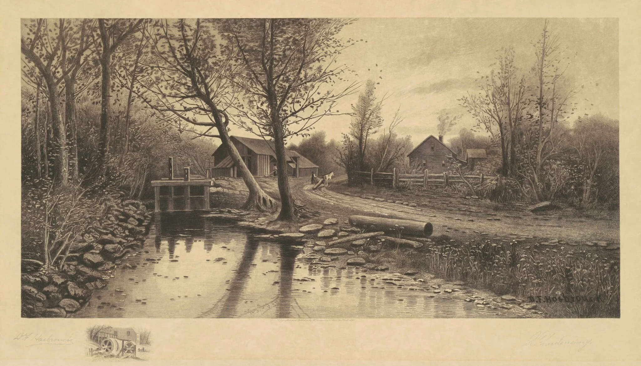 Untitled (Pastorale Scene with Sawmill), detail