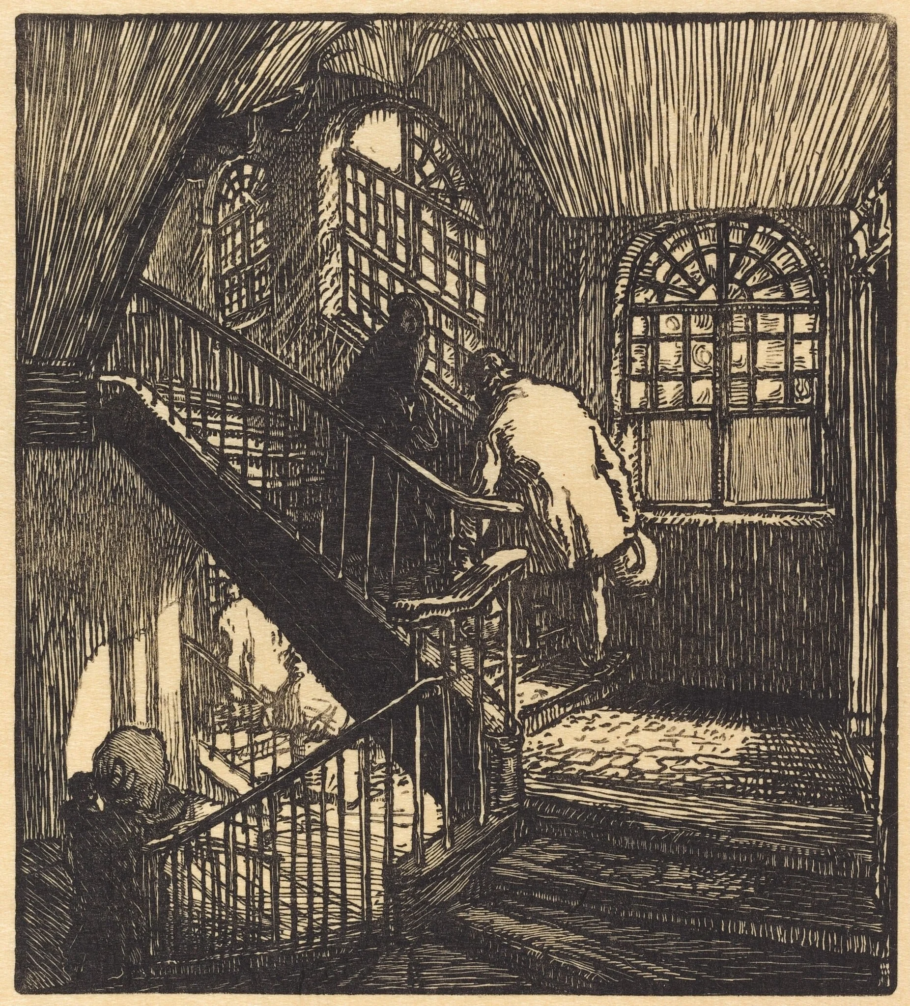 Escalier de la maison ou etait le Chateau Rouge, detail