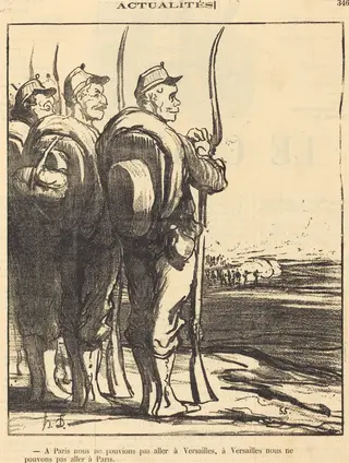 A Paris nous ne pouvions... aller a Versailles..., by Honoré Daumier, 1871