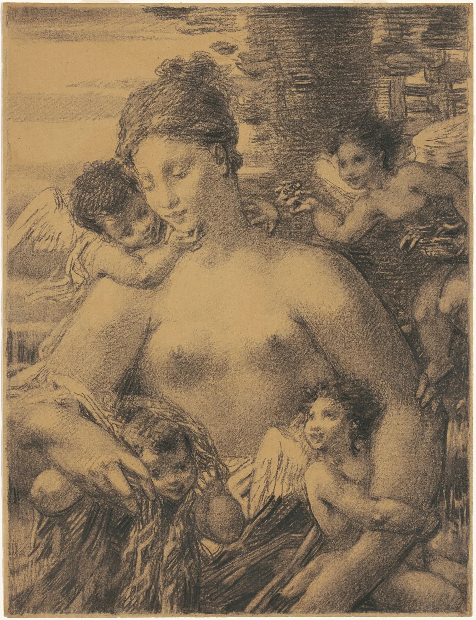 Nude with Cherubim, detail