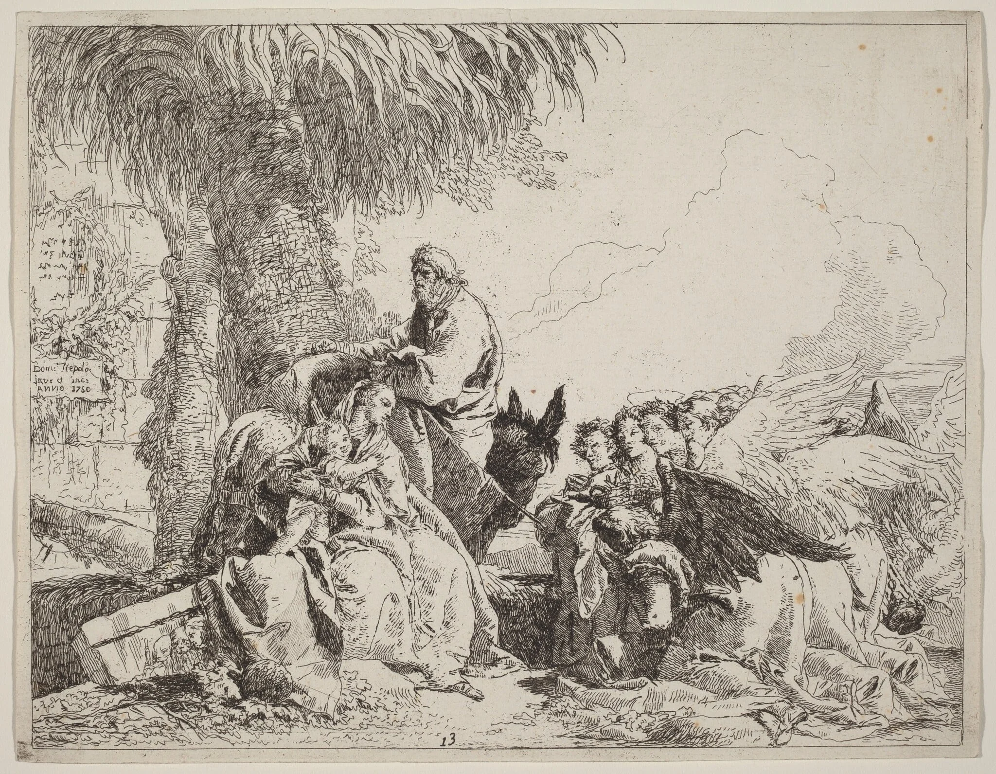 The Rest on the Flight, with Adoring Angels, detail