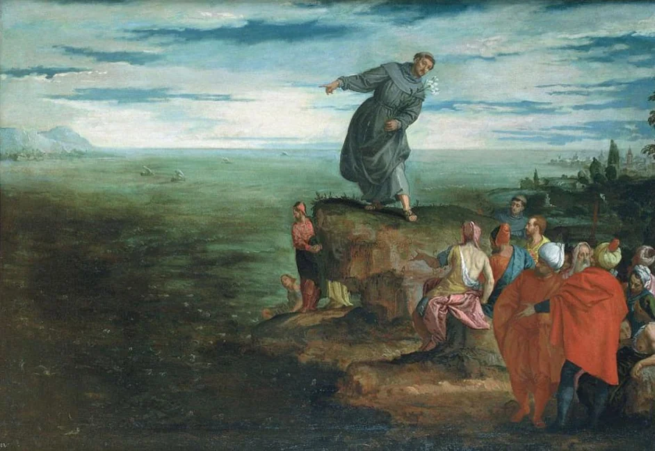 Saint Anthony Preaching to the Fish, detail