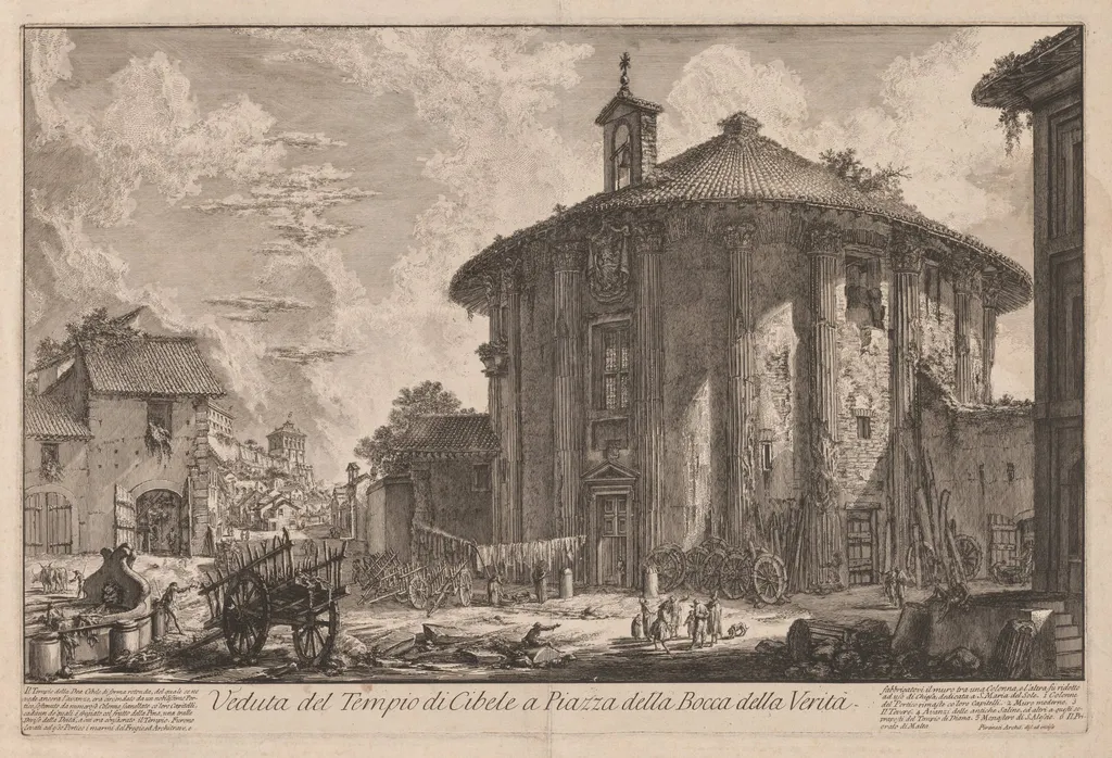 Views of Rome:  The Temple of Portunus (?), by Giovanni Battista Piranesi, 1758