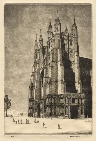 Canterbury Cathedral, by Herbert Gordon Warlow, 1930