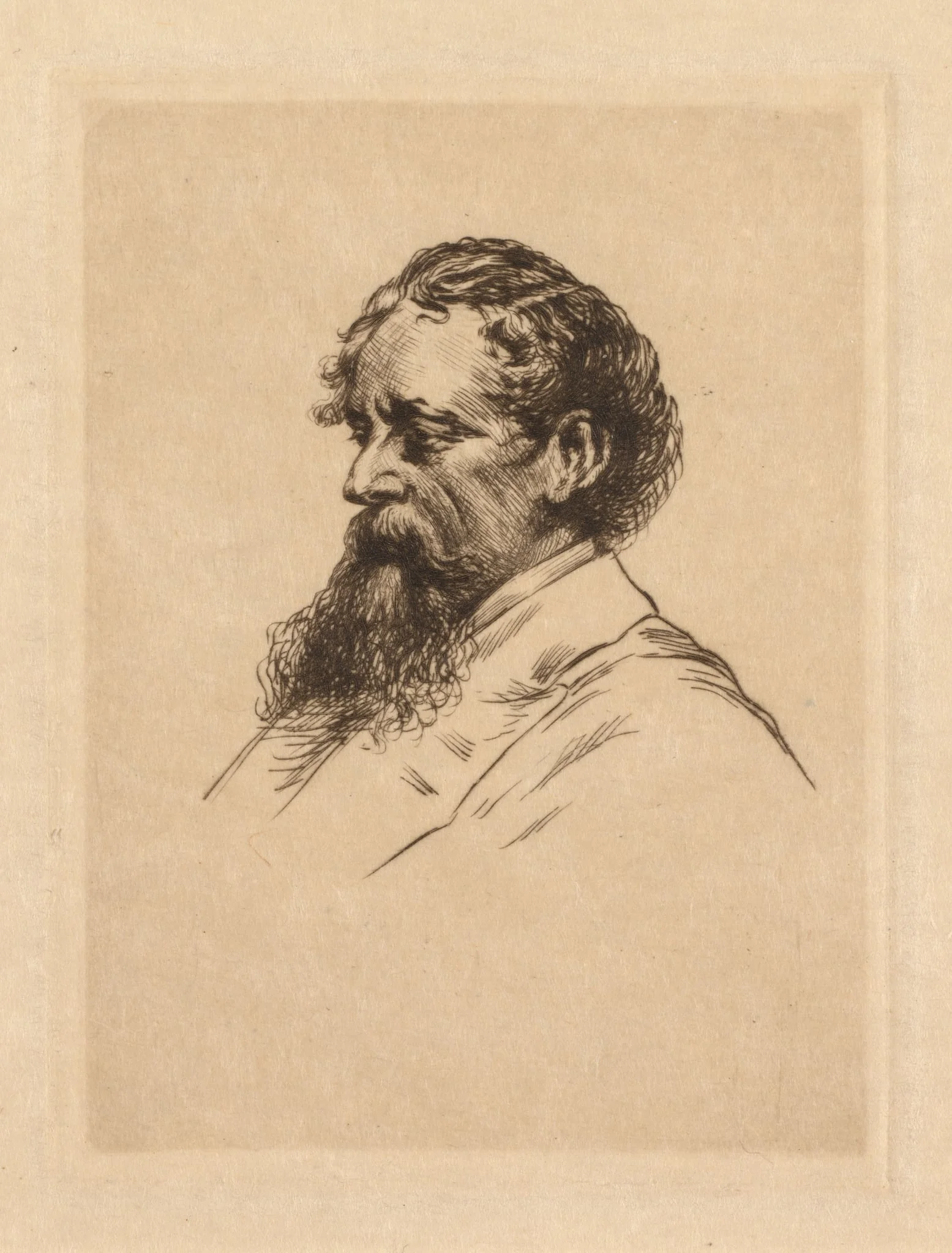 Portrait of Charles Dickens, detail