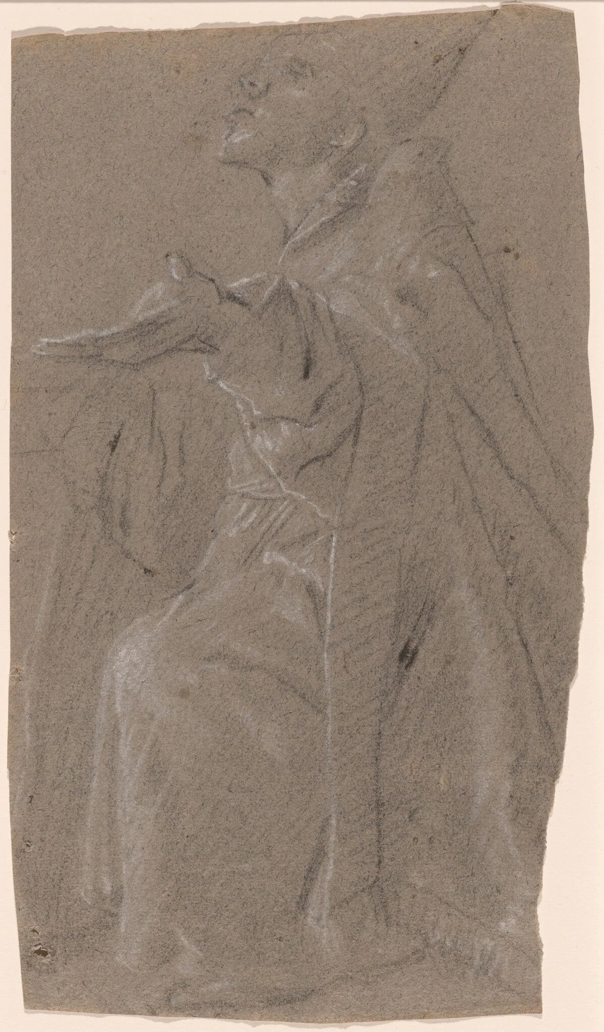 Bishop Saint in Supplication, detail
