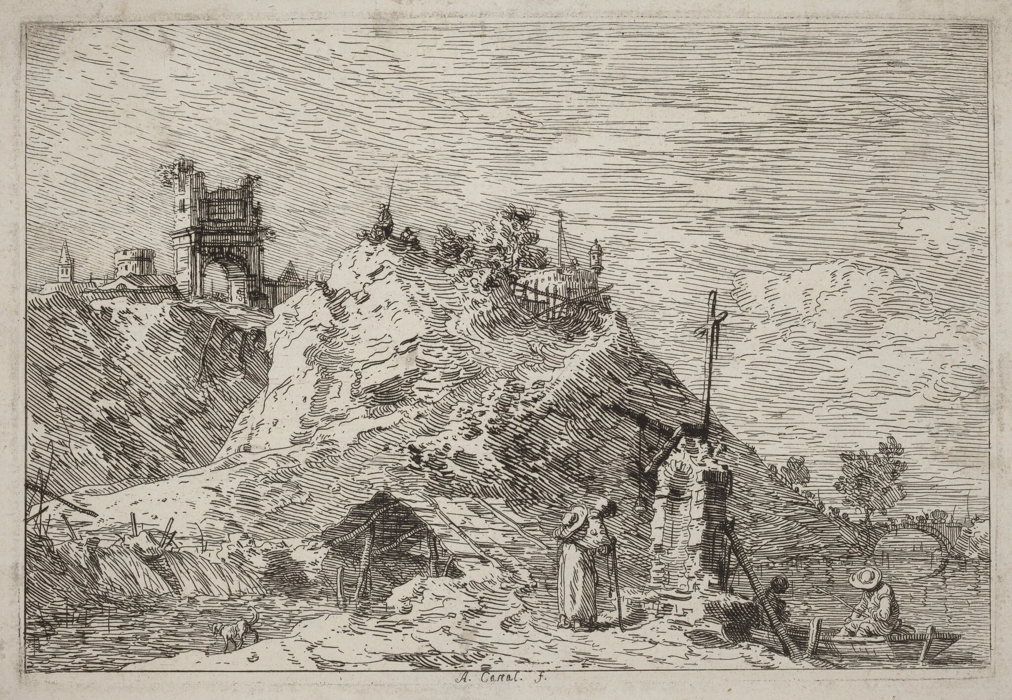 Landscape with the Pilgrim at Prayer, detail