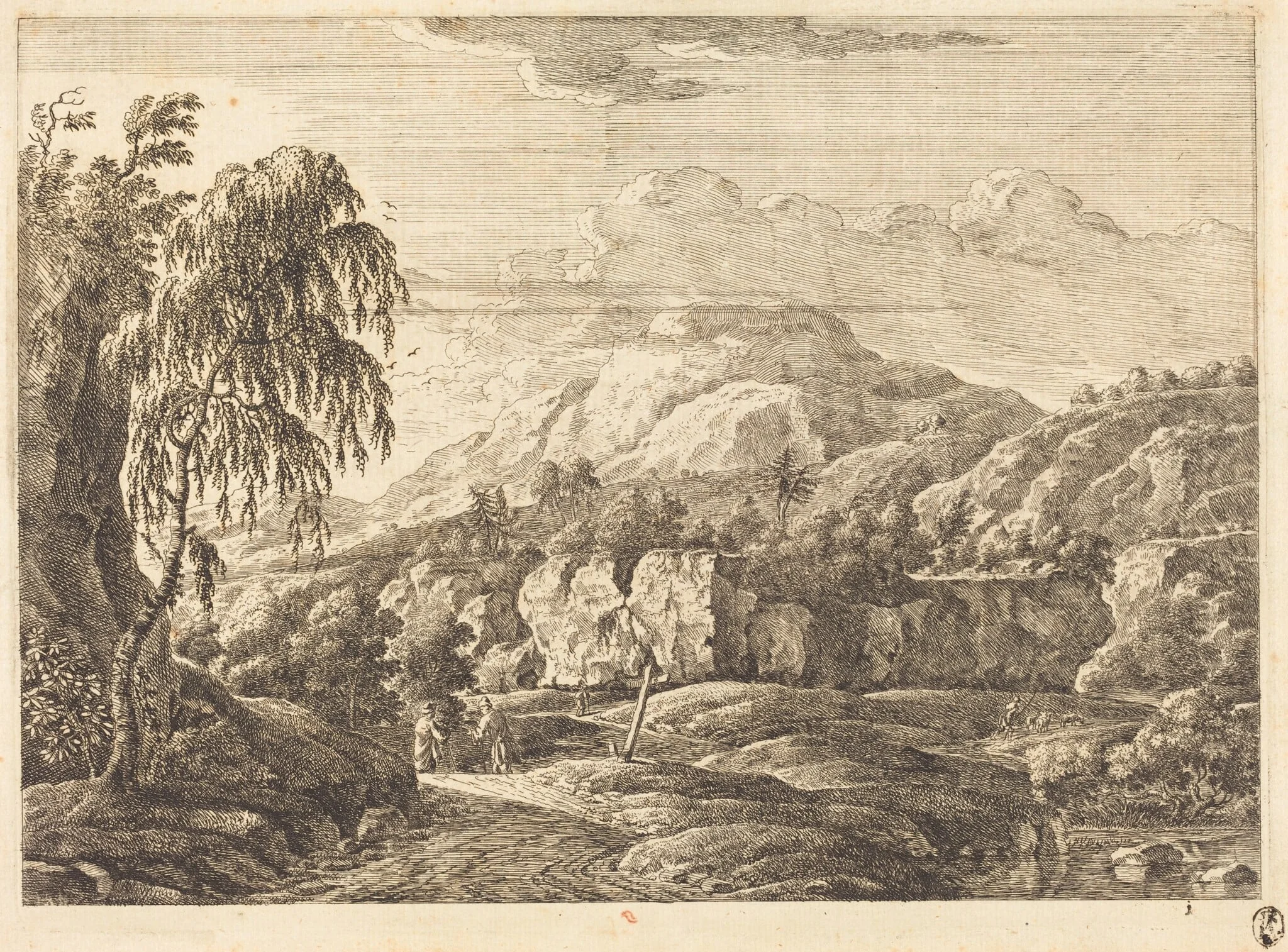 Landscape with Cross and Figures, detail