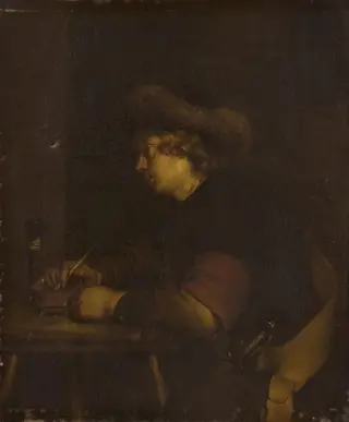 Smoker, by Gerard ter Borch, oil, 1659