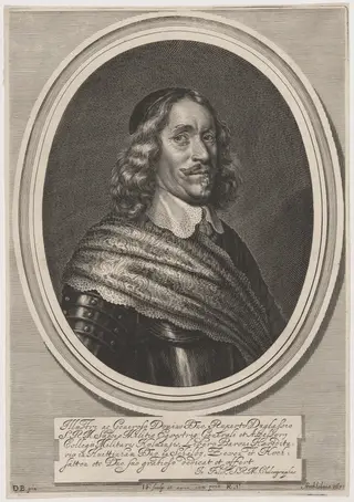 Rupert Duglass, Swedish General, by Jeremias Falck, ink, 1651