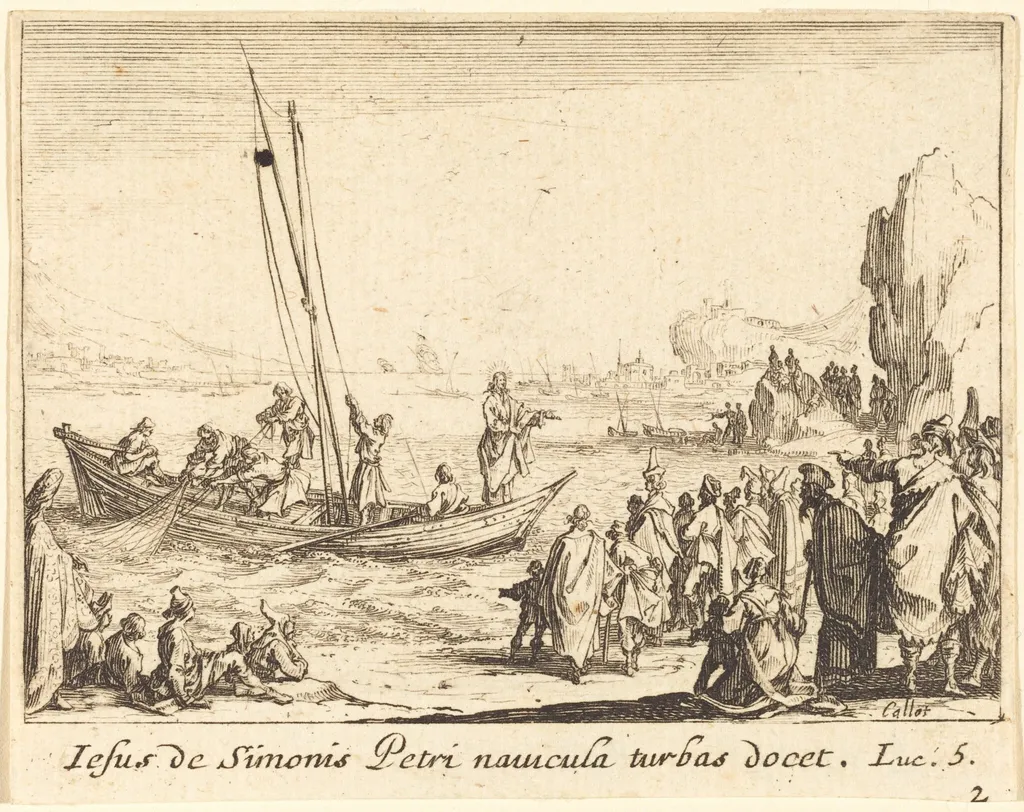Fisher of Men, by Jacques Callot, ink, 1635