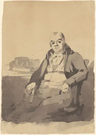 Man Holding a Book [recto], by Thomas Sully, graphite, 1815