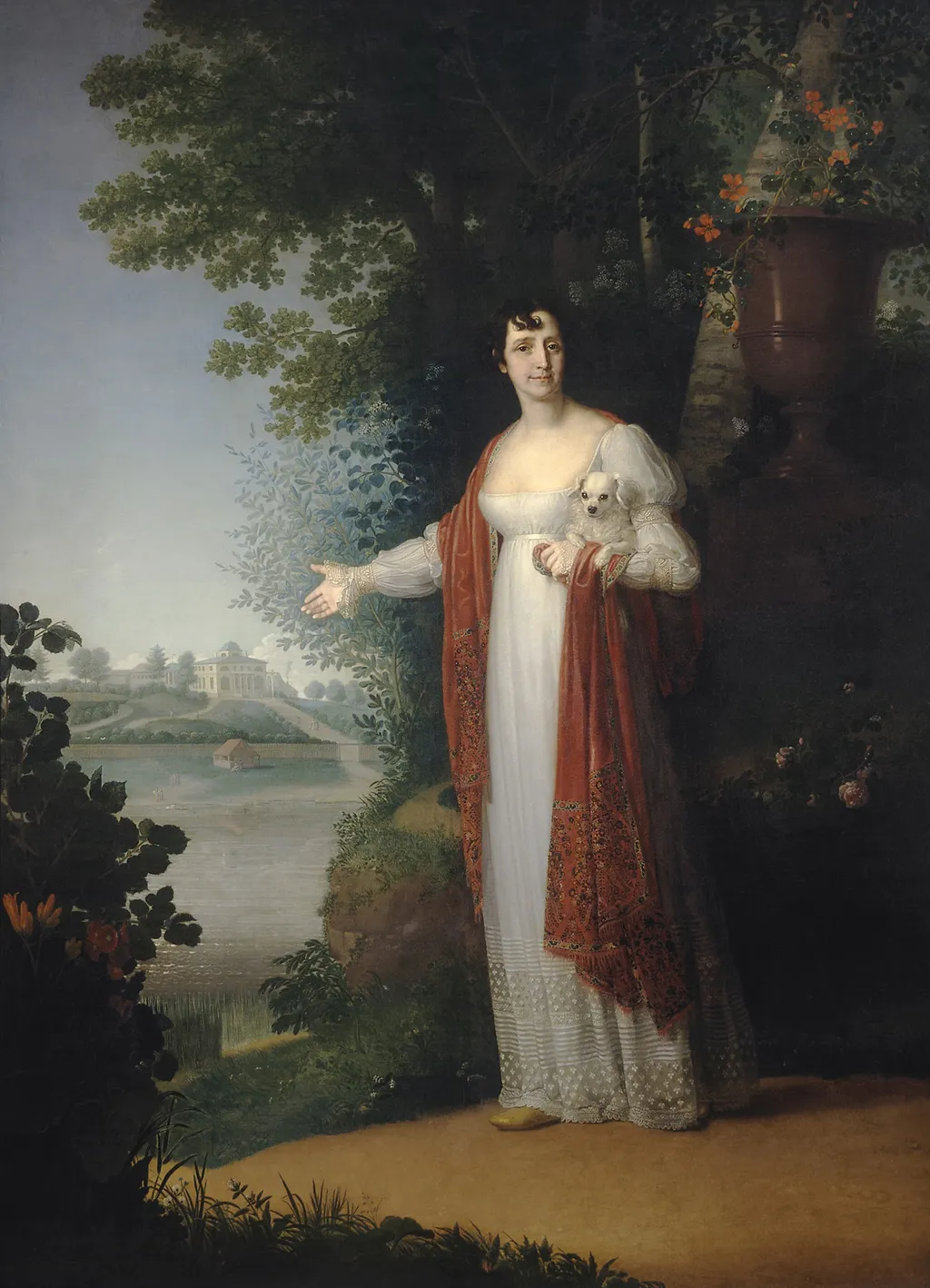Portrait of D.A. Derzhavina (1767–1842), née Dyakova, second wife of G.R. Derzhavin, by Vladimir Borovikovsky, oil, 1813