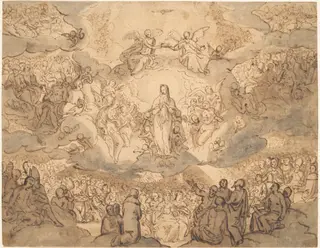 The Virgin, Queen of Heaven, by Francesco Vanni, ink, 1601