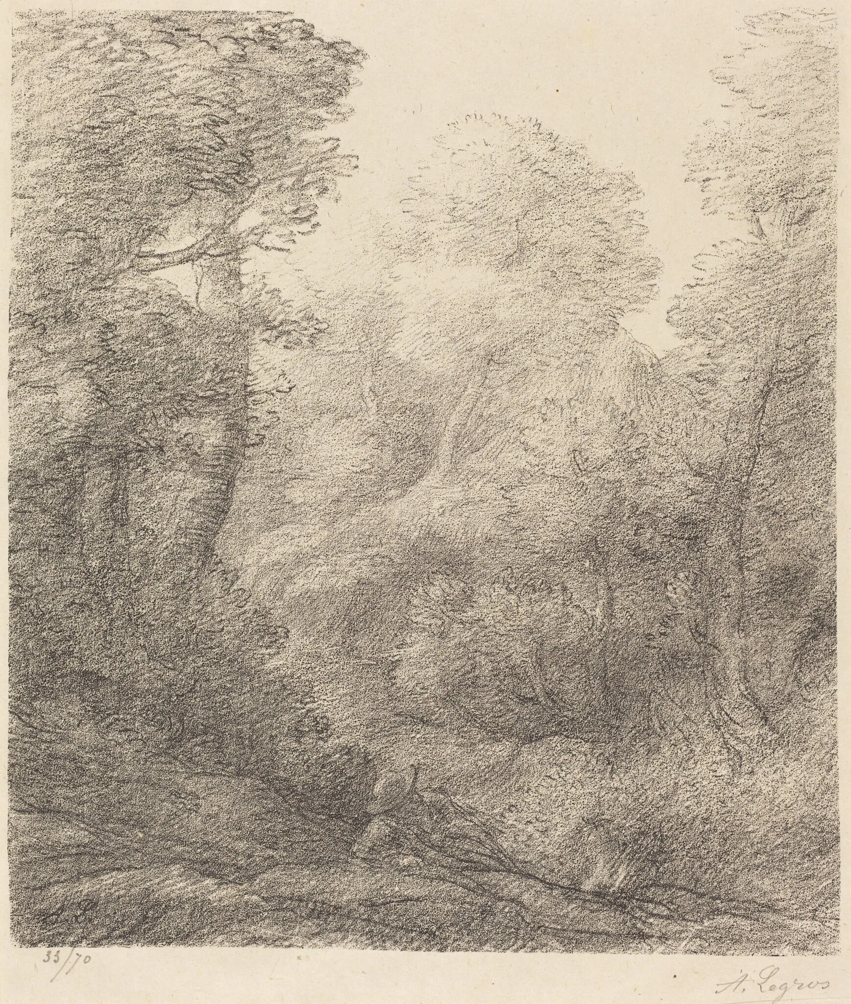 Landscape: Morning Mist (Paysage: Brumes du matin), detail