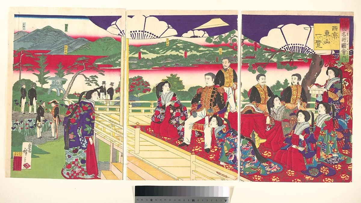 諸国名所図会内 西京東山一覧|A Glimpse of Higayashiyama the Western Capital, from the series Famous Places in the Nation (Shokoku meisho zukai no uchi-Saikyō Higashiyama ichiran), detail