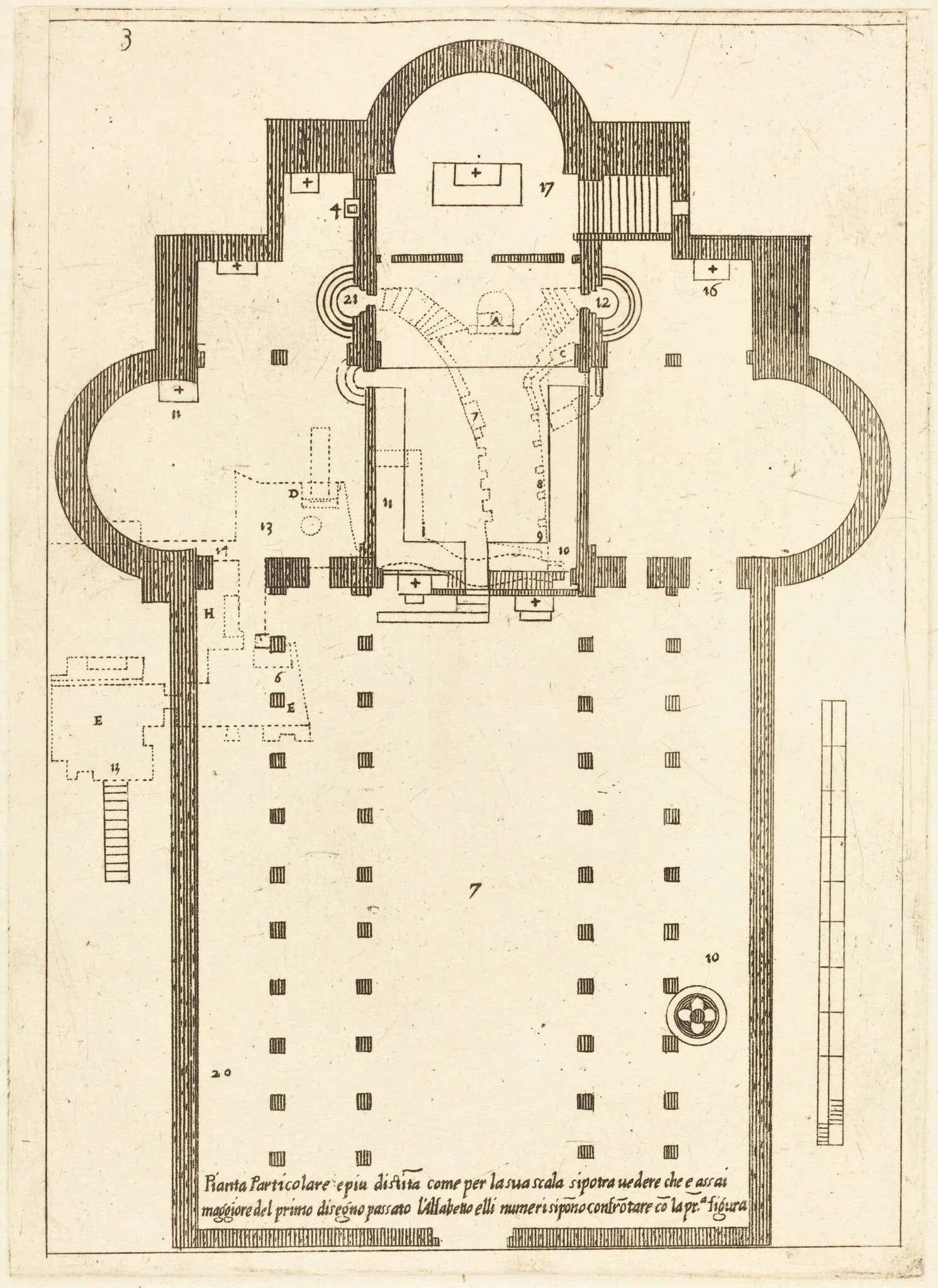 Plan of the Church of the Holy Manger, detail
