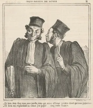 Eh bien, mon cher, vous avez perdu ..., by Honoré Daumier, ink, 1864