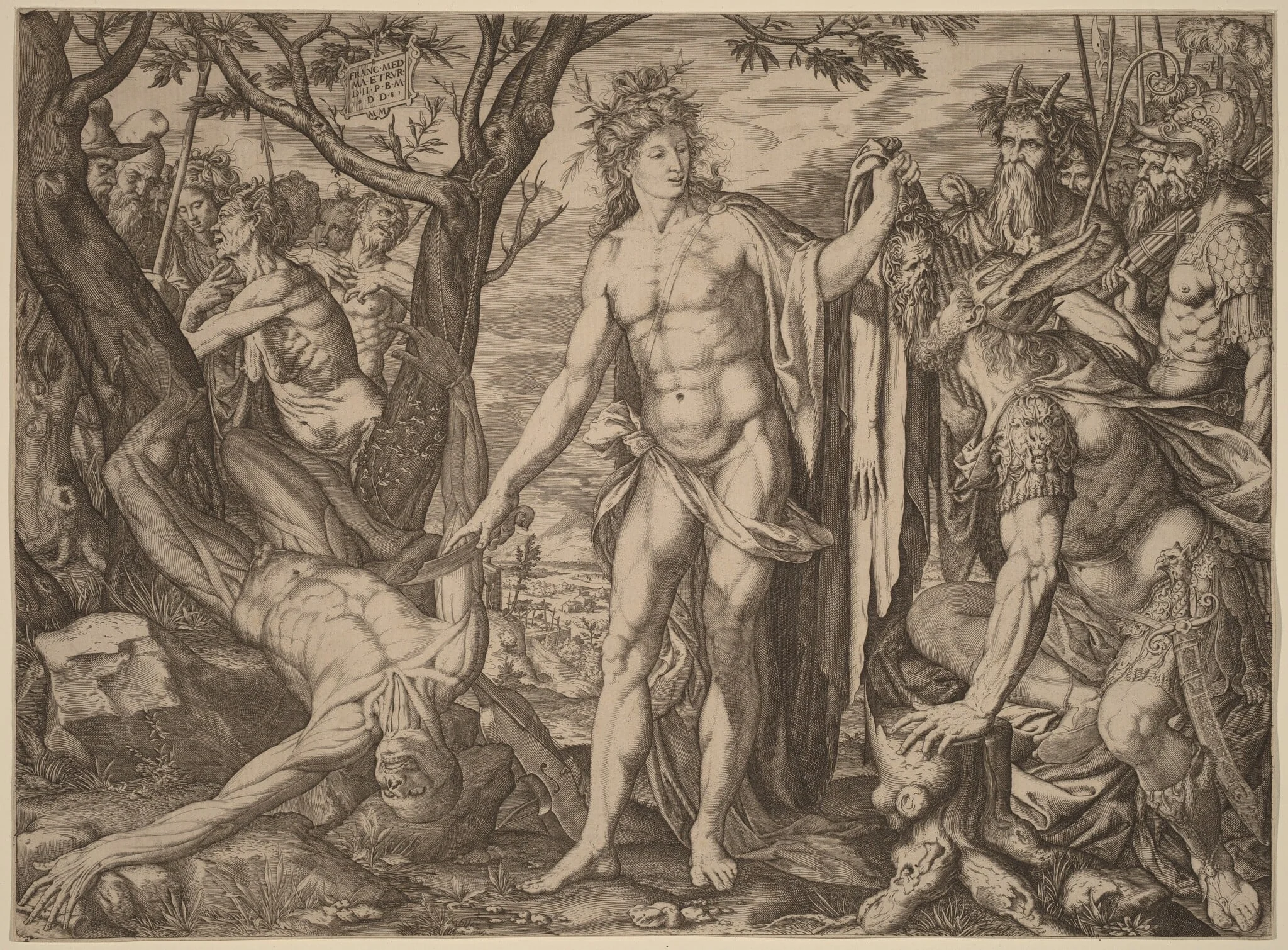Apollo and Marsyas, detail