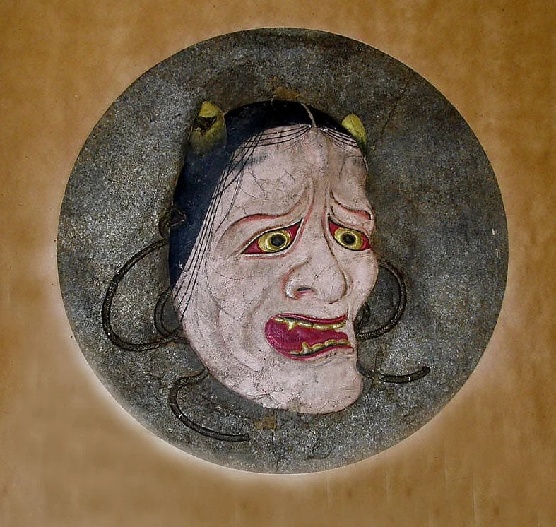 能面図・般若|Noh Mask of a Demoness (Hannya), detail