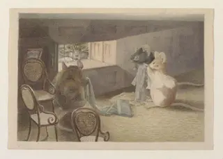 'Making coats for Gentlemen', by Beatrix Potter, watercolor, 1892