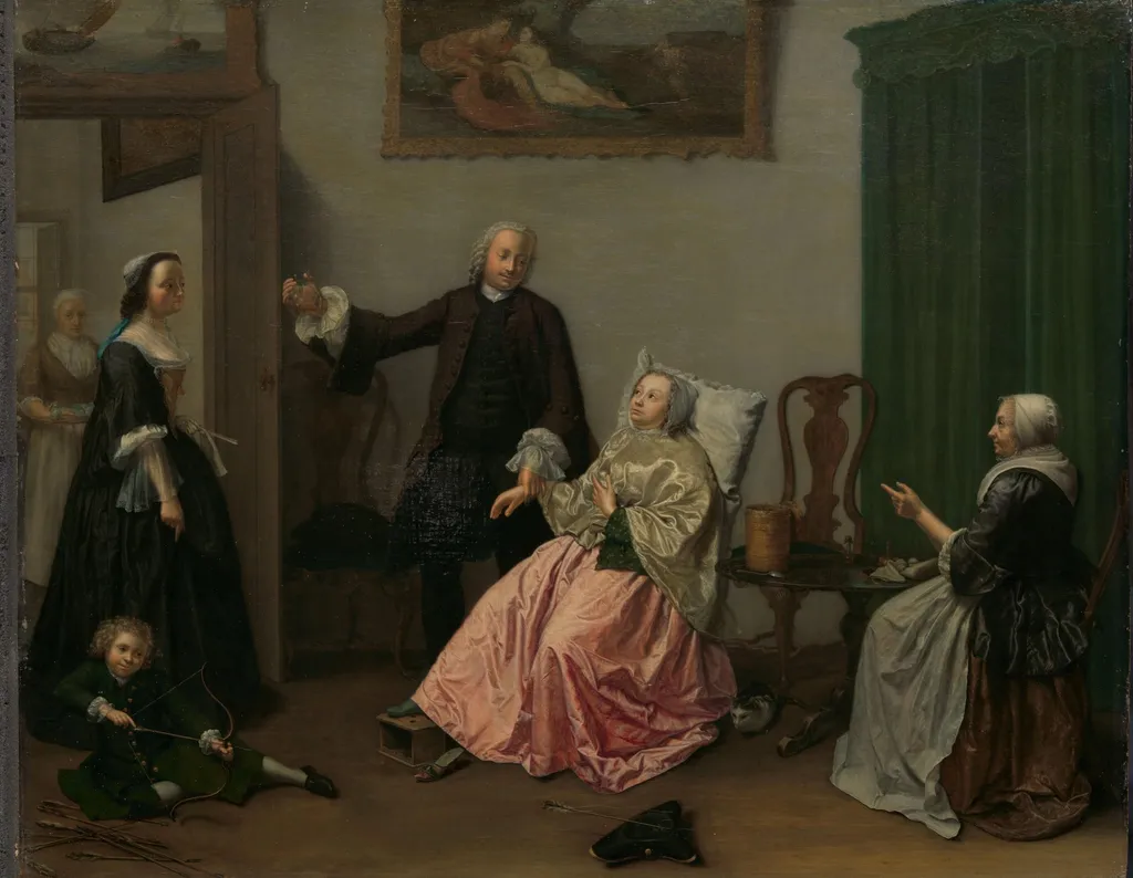 Het doktersbezoek, by Elisabeth Geertruida Wassenbergh, unspecified, 1755