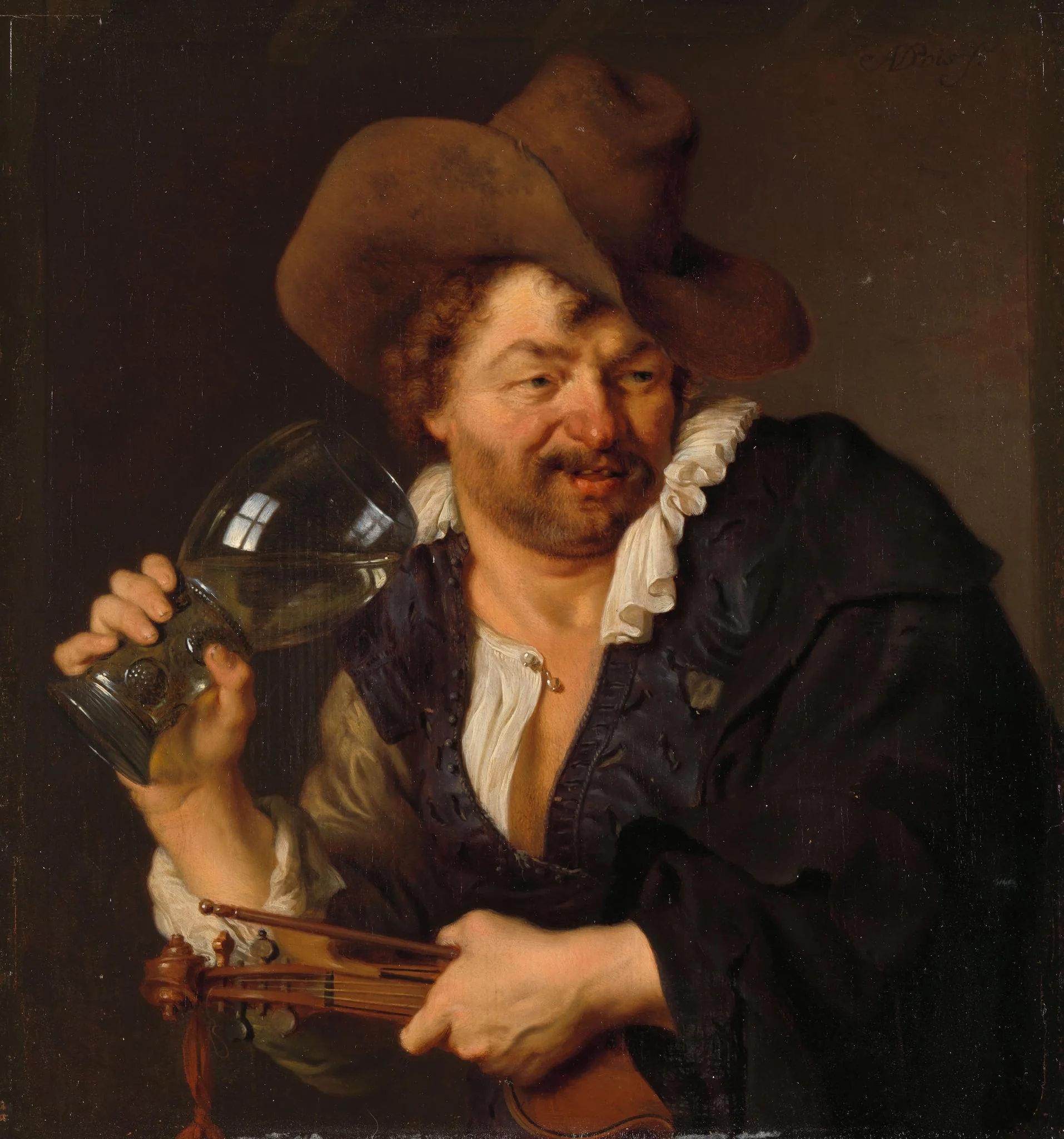 De vrolijke speelman, detail