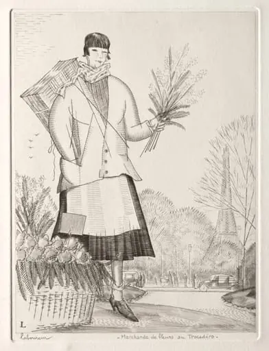 Flower Seller at the Trocadéro, by Jean-Émile Laboureur, 1931