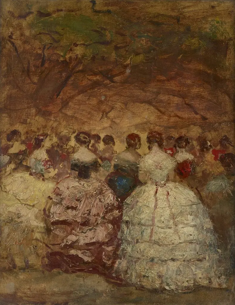 A Fete at the Tuileries, by Adolphe Joseph Thomas Monticelli, oil, 1856