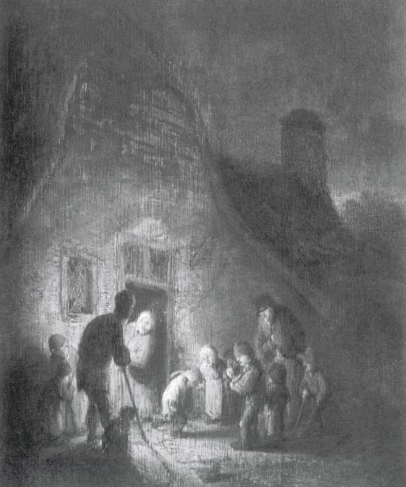 Company at a Peasant's Cottage, detail