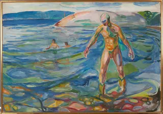 Bathing Man, by Edvard Munch, oil, 1918