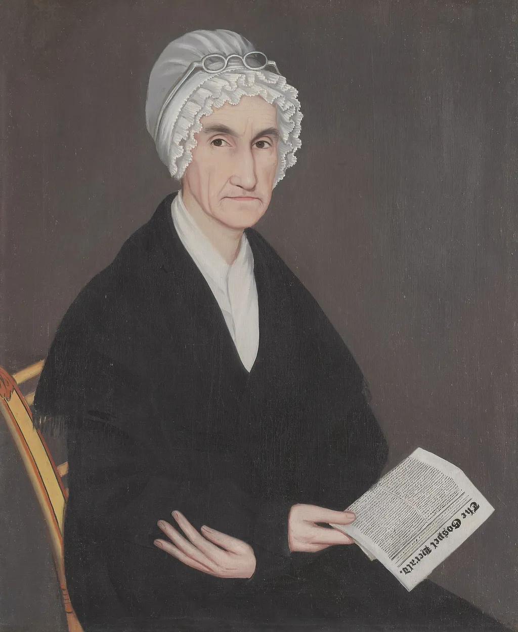 Mrs. Reuben Allerton (Lois Atherton), by Ammi Phillips, oil, 1836