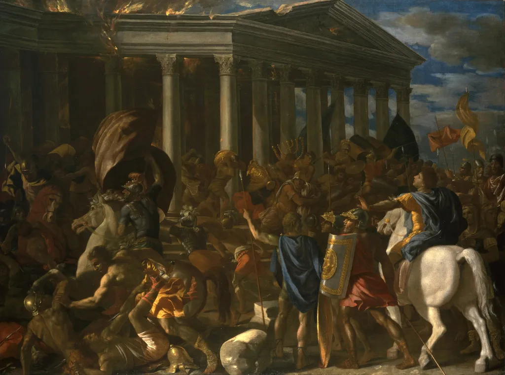 The Destruction and Sack of the Temple of Jerusalem, by Nicolas Poussin, oil, 1626