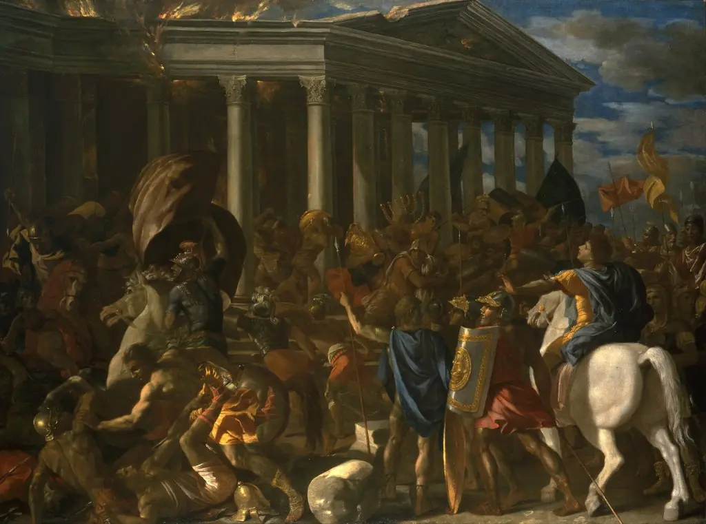 The Destruction and Sack of the Temple of Jerusalem, by Nicolas Poussin, oil, 1626