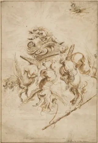 The Fall of Phaeton, by Stefano Della Bella, ink, 1655