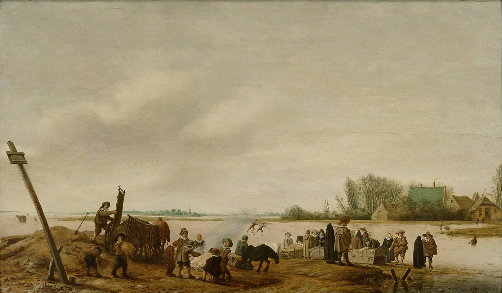 Winterlandschaft am Wasser, detail
