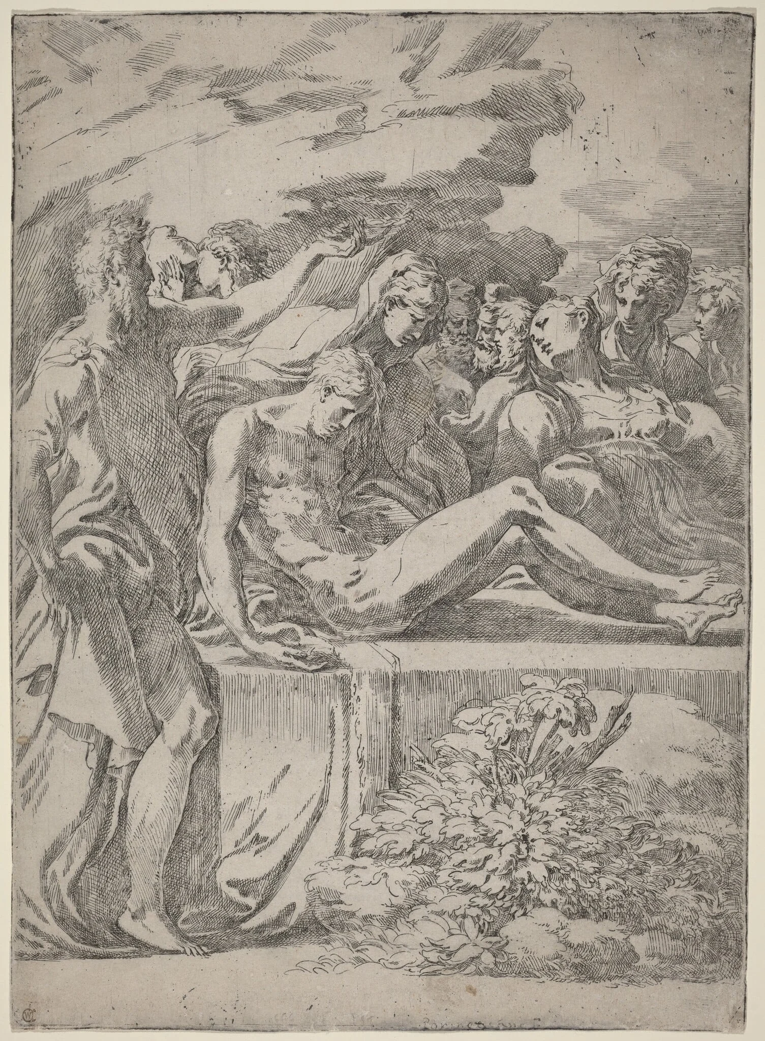 The Entombment, detail