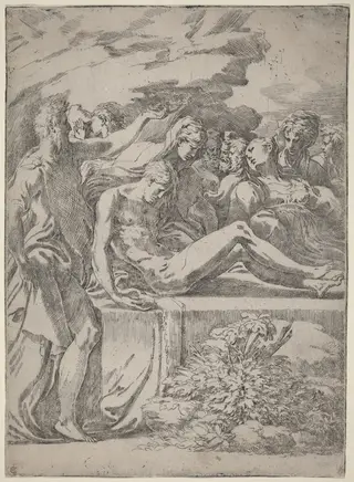 The Entombment, by Parmigianino, ink, 1530