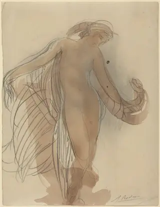 Figure Facing Forward, by Auguste Rodin, graphite, 1878